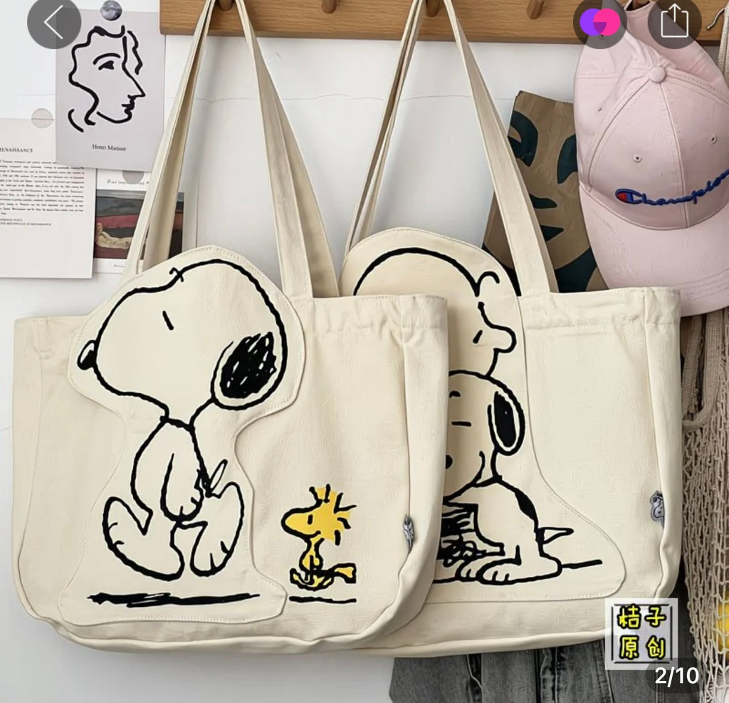 Cartera tipo Tote Snoopy